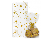 Anniversary House Gold Star Treat Bags (12.5 x 28.5cm / 5 x 11.25") x 20